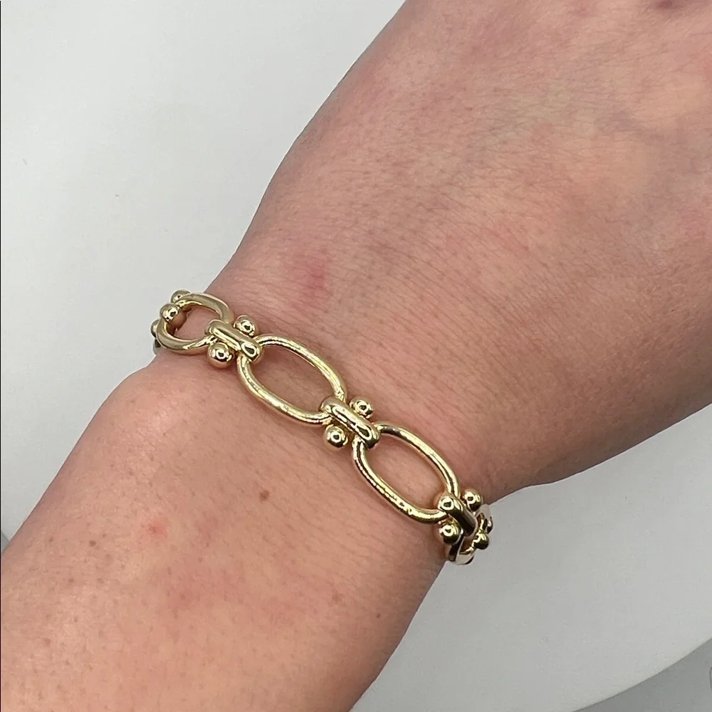 182. 18k Gold Plated Bracelet 7” - 8 1/2”